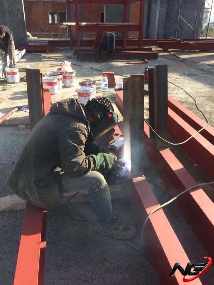 Welding work on steel members